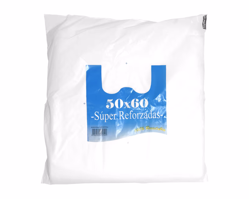 Paquete de bolsas camiseta reforzadas 50 x 60