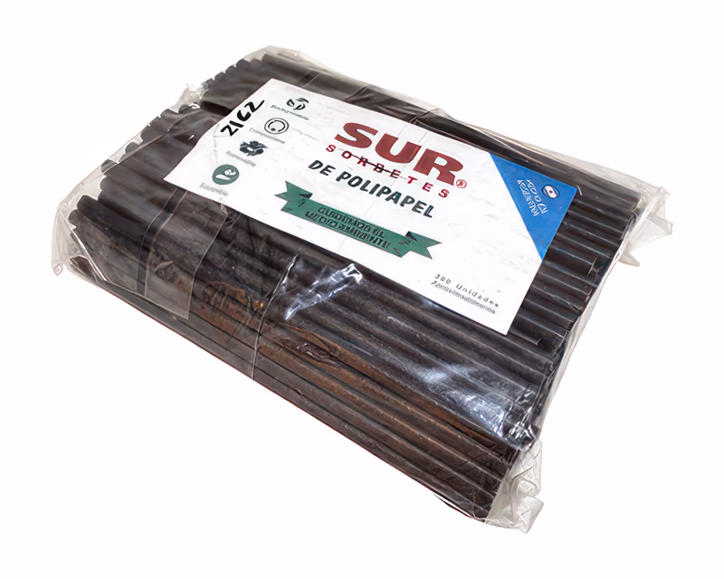 Paquete de sorbetes de polipapel negros